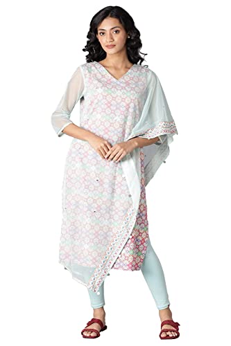 W for Woman Women's 100% Viscose Kurta & Tight (22FEWS18145-119153_Dark Pink_XS)
