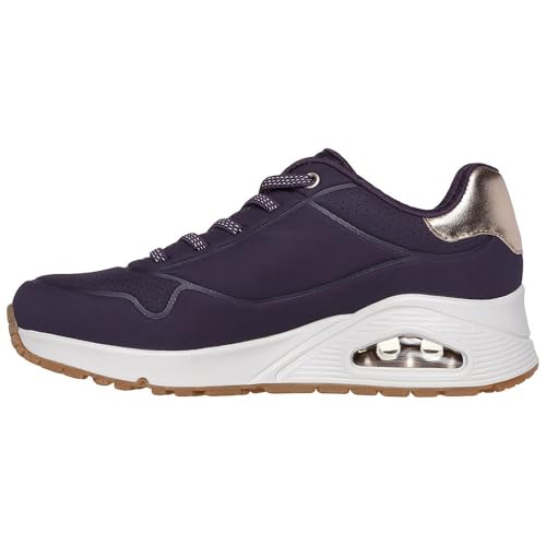 Skechers Womens UNO - Shimmer Away Dark Purple Lifestyle Lace Up Shoe