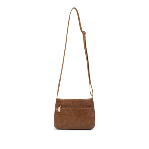 Caprese Pupa Medium Sling Bag for Women with Adjustable Strap & Zipper Closure for Comfortable Wear | Versatile Handbag for Everyday Use, Travel, and Special Occasions (Tan)