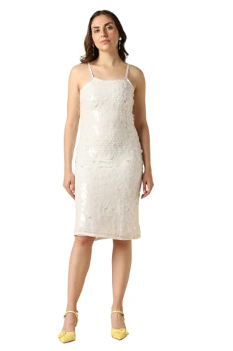 Women White Embellished Party Dress