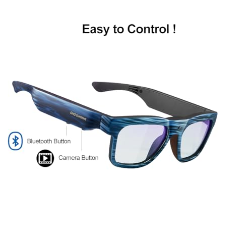 OhO Smart Glasses,256G Camera&Bluetooth Sunglasses with Open Ear Speaker Headset Headphone,Indoor&Outdoor Sports,Polarized UV Protection,for Men Women