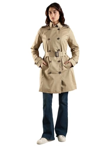 Tommy Hilfiger Solid Regular Fit Cotton Trench Coat