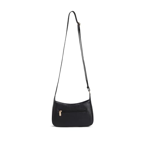 Caprese Carol Small Sling Bag for Women with Adjustable Strap & Zip Closure for Comfortable Wear | Versatile Handbag for Everyday Use, Travel, and Special Occasions (Black)