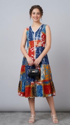 Veldress Full Long Dress Maxi Dress Kurtis Cotton Beachwear Maxi (in, Alpha, 3XL, Regular, Multi) Multicolour