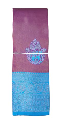 SREE KUMARAN Women's Kanchipuram Kubera Silk Pure Pattu Sarees – Royal Elephant Butta With Blouse