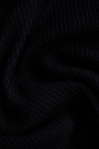 SNITCH Men's Sweater | Relaxed Fit Textured Knit Design | Viscose Blend Fabric with Polo Collar & Full Sleeves | Pullover Style for Casual & Streetwear Occasions |Black