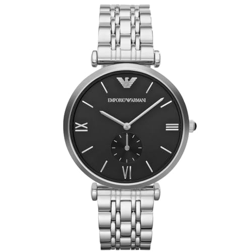 Emporio Armani Stainless Steel Analog Black Dial Men Watch-Ar1676, Black Band