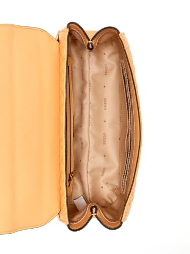Guess Pale Peach Quilted Katey Flap Shoulder Bag