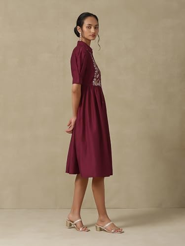 Aarke Ritu Kumar Wine Emboridered Dress