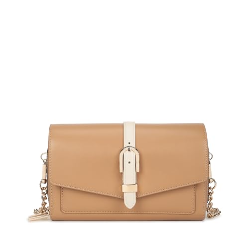 Fastrack Buckle Belle Sling | Faux-Leather Women’s Handbag | Buckle-Detail Flap, Two Compartments, Card Slots, Zipper Pocket & Chain Strap