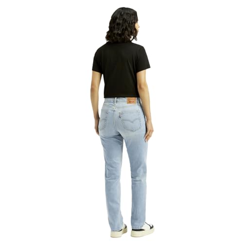 Levi's Women's Mid Rise 724 Slim Straight Fit Light-Blue Jeans