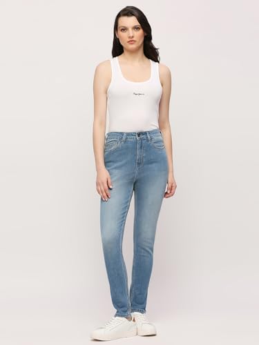 Pepe Jeans Women's High Rise Skinny Fit Jeans