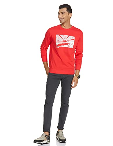 Levi's Men's Cotton Crew Neck Regular Fit Sweatshirt (59638-0149_Poppy Red_Medium)