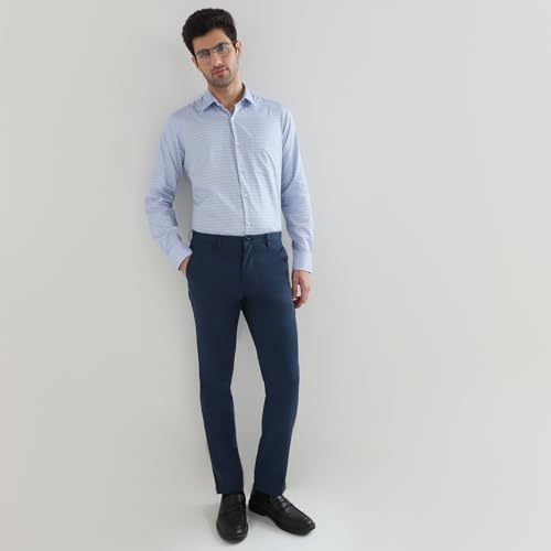 Raymond Blue Checks Pattern Men Long Sleeve Casual Shirt