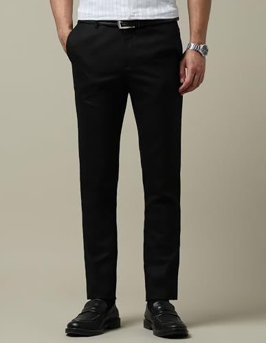 Arrow Men's Textured Dobby 1851 Trousers (ARAKTR2154_Black_32)
