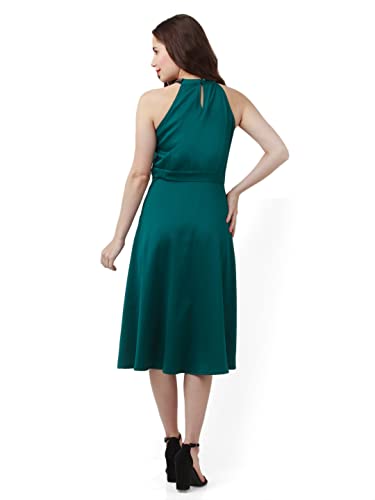 Zink London Women's Green Embellished Regular Midi Dress