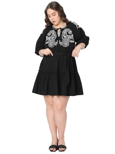 VERO MODA Curve Women Black A-Line Dress