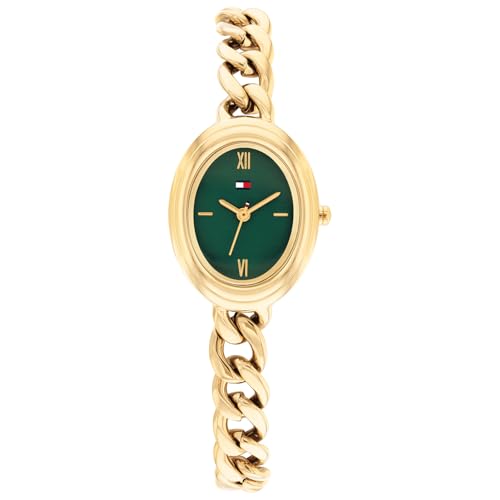 Tommy Hilfiger Demi with Quartz Basic Analog Green Dial Gold Stainless Steel Strap Watch for Women - TH1782877W