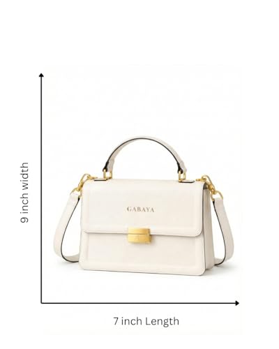 GABAYA Luméra Bio Vegan Leather Mini Clutch Bag for Women | Structured Top Handle Handbag with Flap Lock | Elegant Minimalist Crossbody Purse | Premium Designer Evening Ba