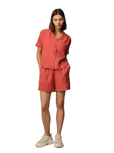 ONLY Women Regular Fit Red Shirt