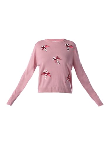 ONLY Women's Acrylic Round Neck Pullover Sweater (15355004-Bleached Bleached Mauve