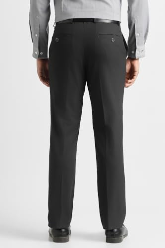 Men Black Solid Trousers