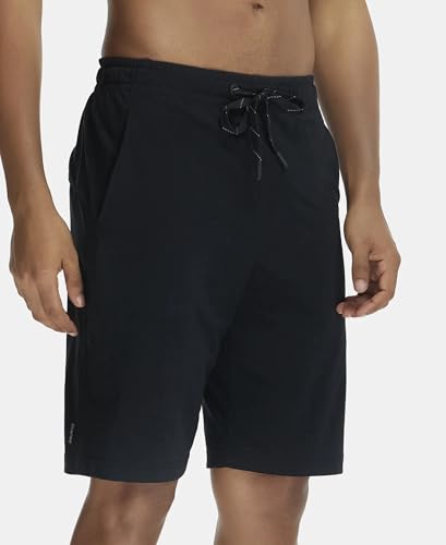 Jockey Men's Cotton Shorts (SP26-0103-BLACK Black L)