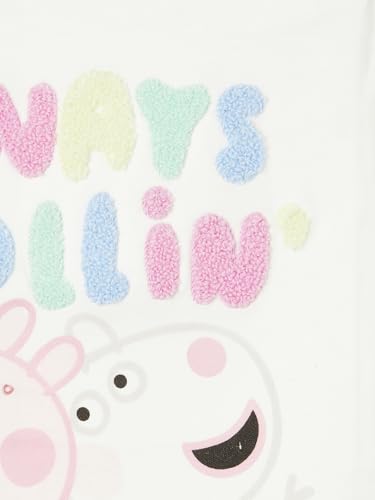 Max Girls Peppa Pig Print T-Shirt (Off White_3-4 Y)