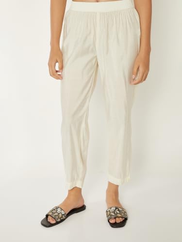 Max Women Embroidered A-line Kurta Set(Off White_XL)