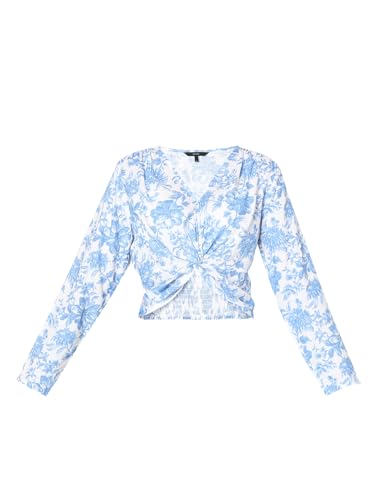 VERO MODA Women's Floral Regular Fit T-Shirt (Cloud Dancer) - SaumyasStore