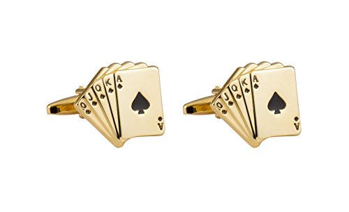 Knighthood Executive Golden Poker Cards Cufflinks