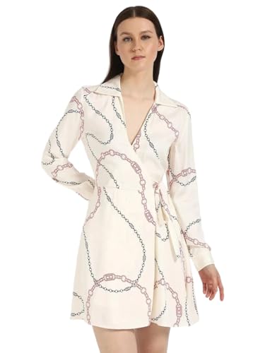 Viscose Spread Collar Wrap Dress