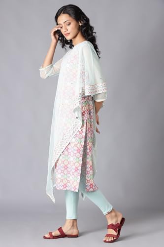 W for Woman Women's 100% Viscose Kurta & Tight (22FEWS18145-119153_Dark Pink_XS)