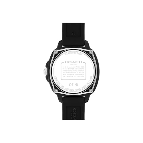 Coach Kitt Qtz Basic Black Tonneau Dial Women's Watch|Silicone Material|Multi Color Band - 14504472