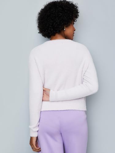 Max Women's Polyester Blend Casual Cardigan Sweater (SFS3404_Lavender