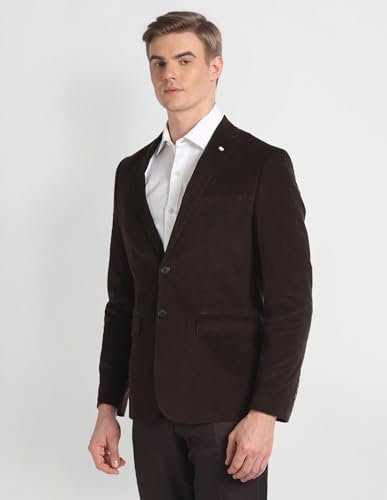 Arrow Men's Single Breasted Slim Blazer (ARAGBZ5028_Brown