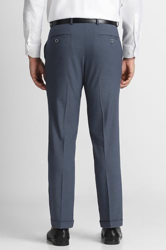 Men Blue Textured Trousers