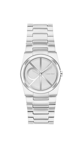 Calvin Klein Ck Unite Qtz Basic Slim Silver Tonneau Dial Women's Watch- 25100126