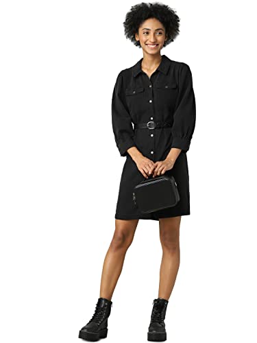 ONLY Women Black Shirt Mini Dress