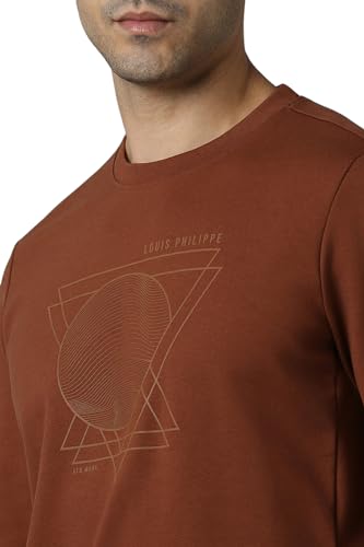 Louis Philippe Men Casual Brown Print Sweatshirt