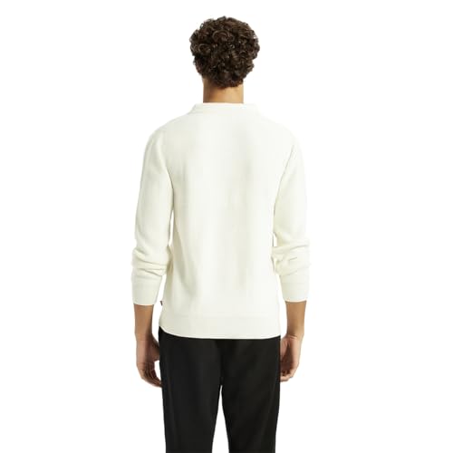 Levi's Men's Self Design Off-White Polo Neck Sweater