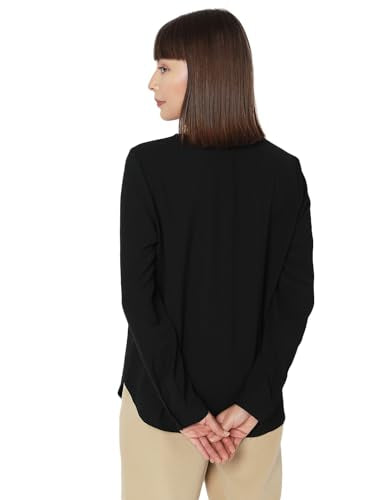 VERO MODA Women Solid Polyester Regular Fit Black Shirt