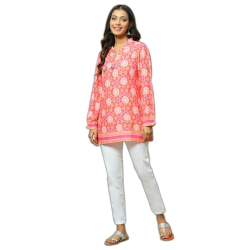 Rangriti Women's Regular Fit Blouse (RMMINDIETO18217SS23PNK_Pink