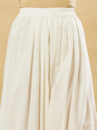 Divena Off White Solid Cotton Pathani Suit Set