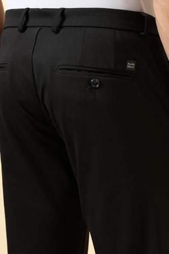 Men Black Solid Casual Trousers