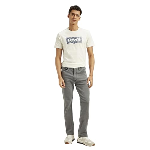 Levi's Men's 513 Grey Slim Straight Fit Mid Rise Jeans