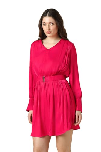 Women Pink Solid Party Dress