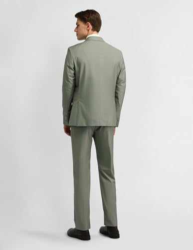 Arrow Men's Polyester Classic Business Suit Pants Set (ARAISU5564_Medium Green