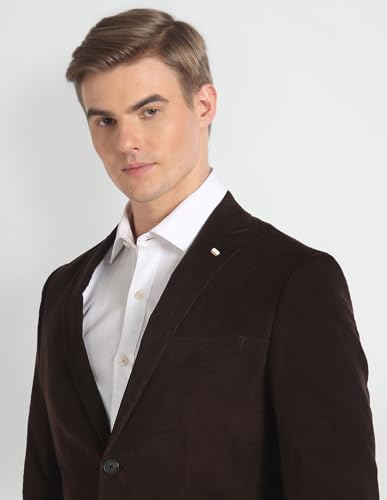 Arrow Men's Single Breasted Slim Blazer (ARAGBZ5028_Brown