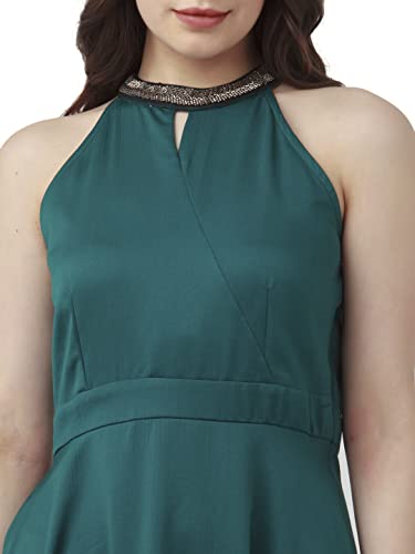Zink London Women's Green Embellished Regular Midi Dress